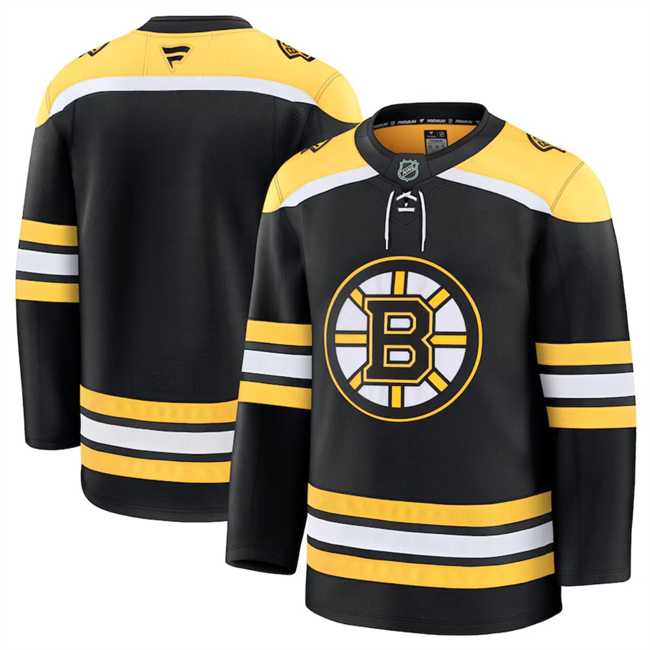Mens Boston Bruins Custom Black 2024-25 Home Stitched Hockey Jersey->customized nhl jersey->Custom Jersey